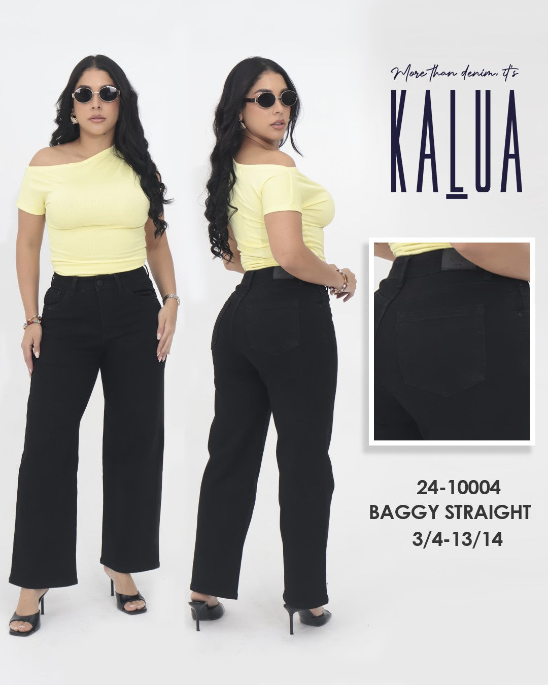 JEANS DAMA BAGGY STRAIGHT 24-10004 KALUA NEGRO