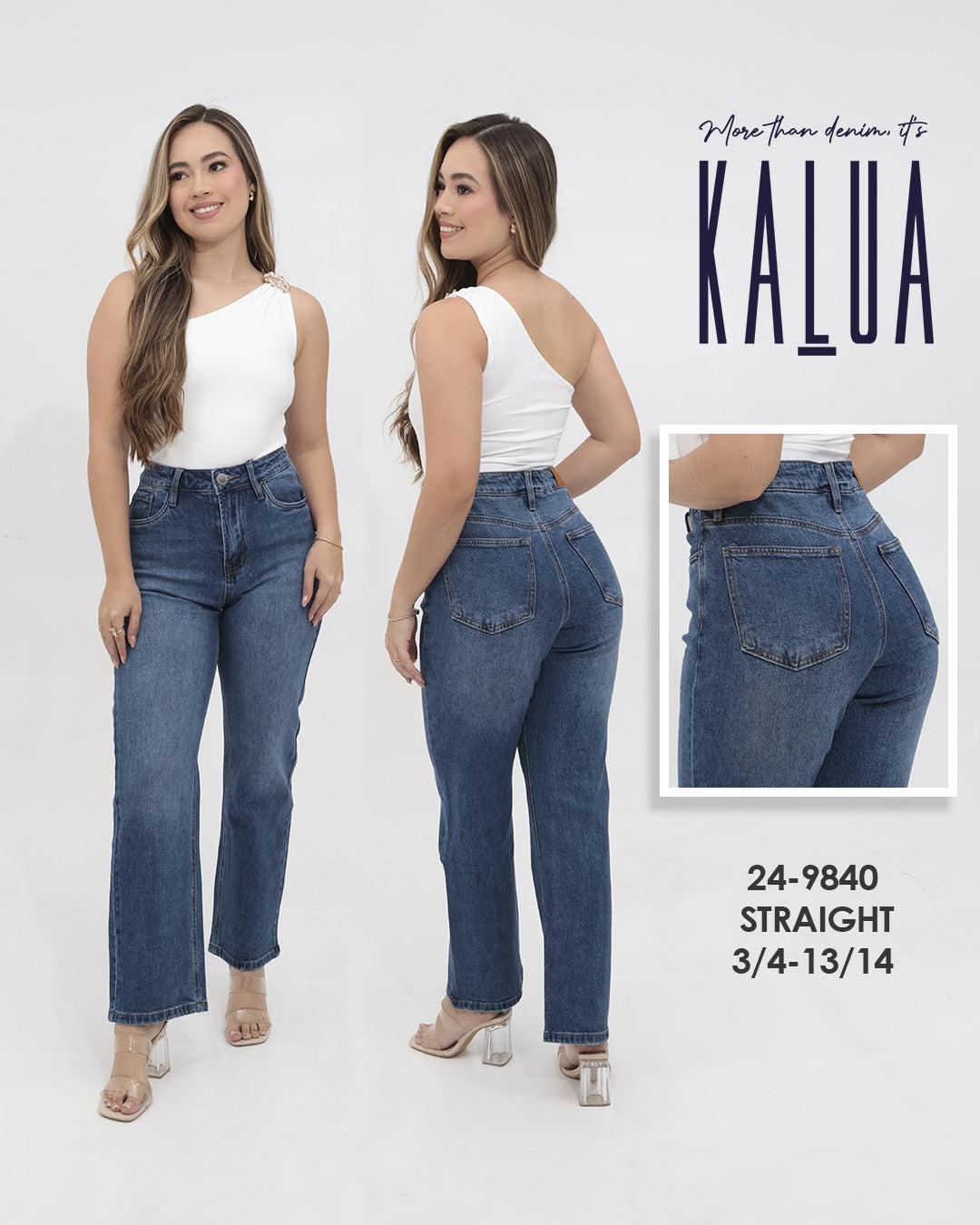 JEANS DAMA STRAIGHT PETITE 24-9840 KALUA