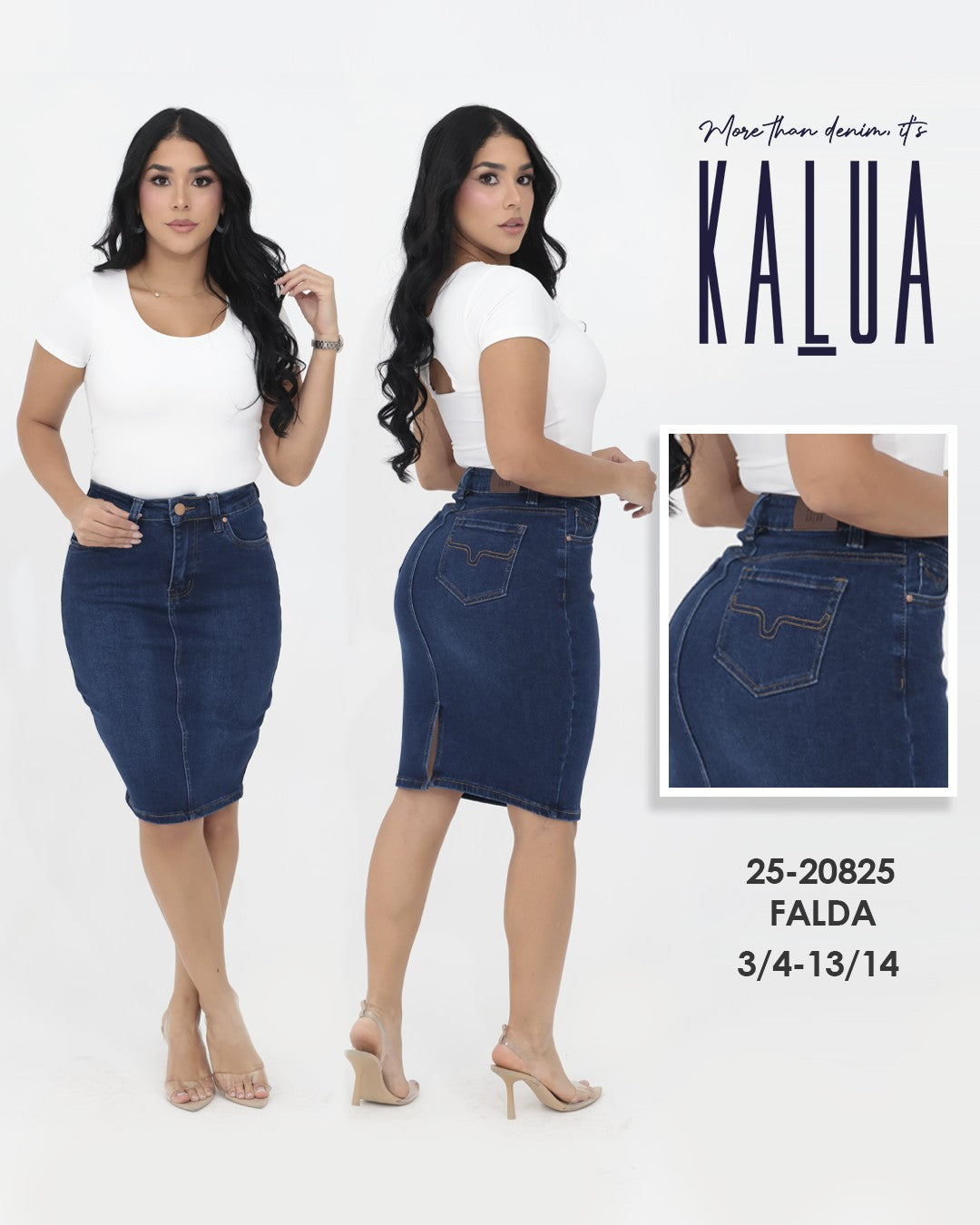 FALDA LONA MIDI 25-20825 KALUA VAQUERO