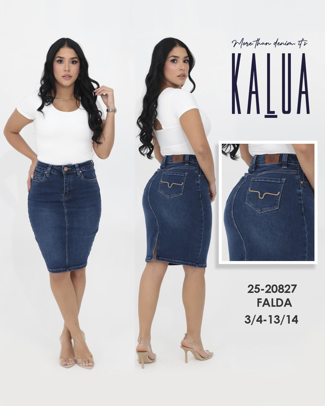 FALDA LONA MIDI 25-20827 KALUA VAQUERO