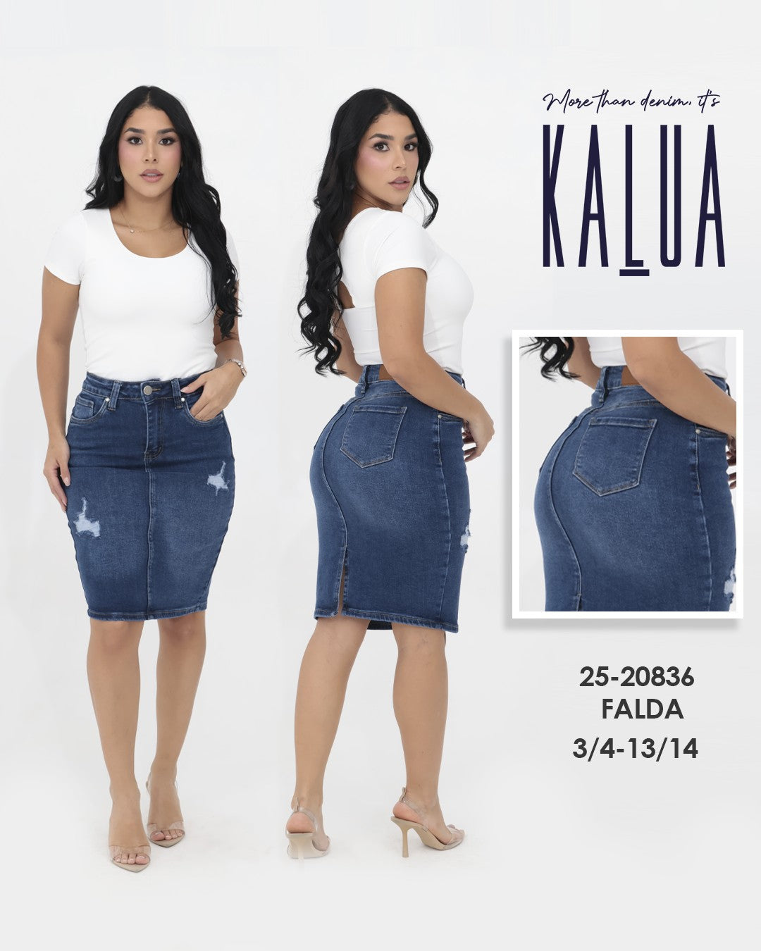 FALDA LONA MIDI 25-20836 KALUA RASGADO