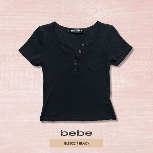 BLUSA MODA CROP TOP BEBE BLS522 / NEGRO