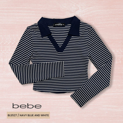 BLUSA MODA ML CROP TOP BEBE BLS527 NAVY/LINEAS