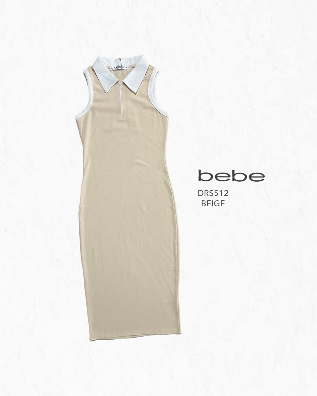 VESTIDO LARGO BBDRS512 BEBE BEIGE