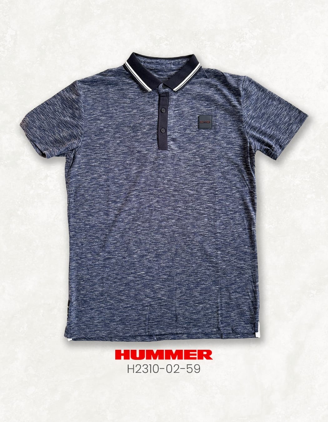 PLAYERA POLO HUMMER H231002-59 / NAVY HEATHER