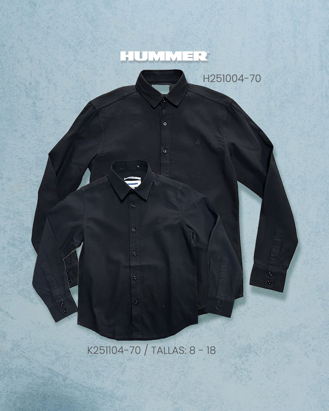 CAMISA ML HUMMER H25100470 NEGRO