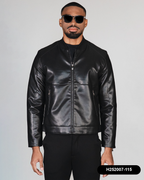 JACKET DE CUERO HOMBRE HUMMER H252007-115 NEGRO