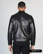 JACKET DE CUERO HOMBRE HUMMER H252007-115 NEGRO