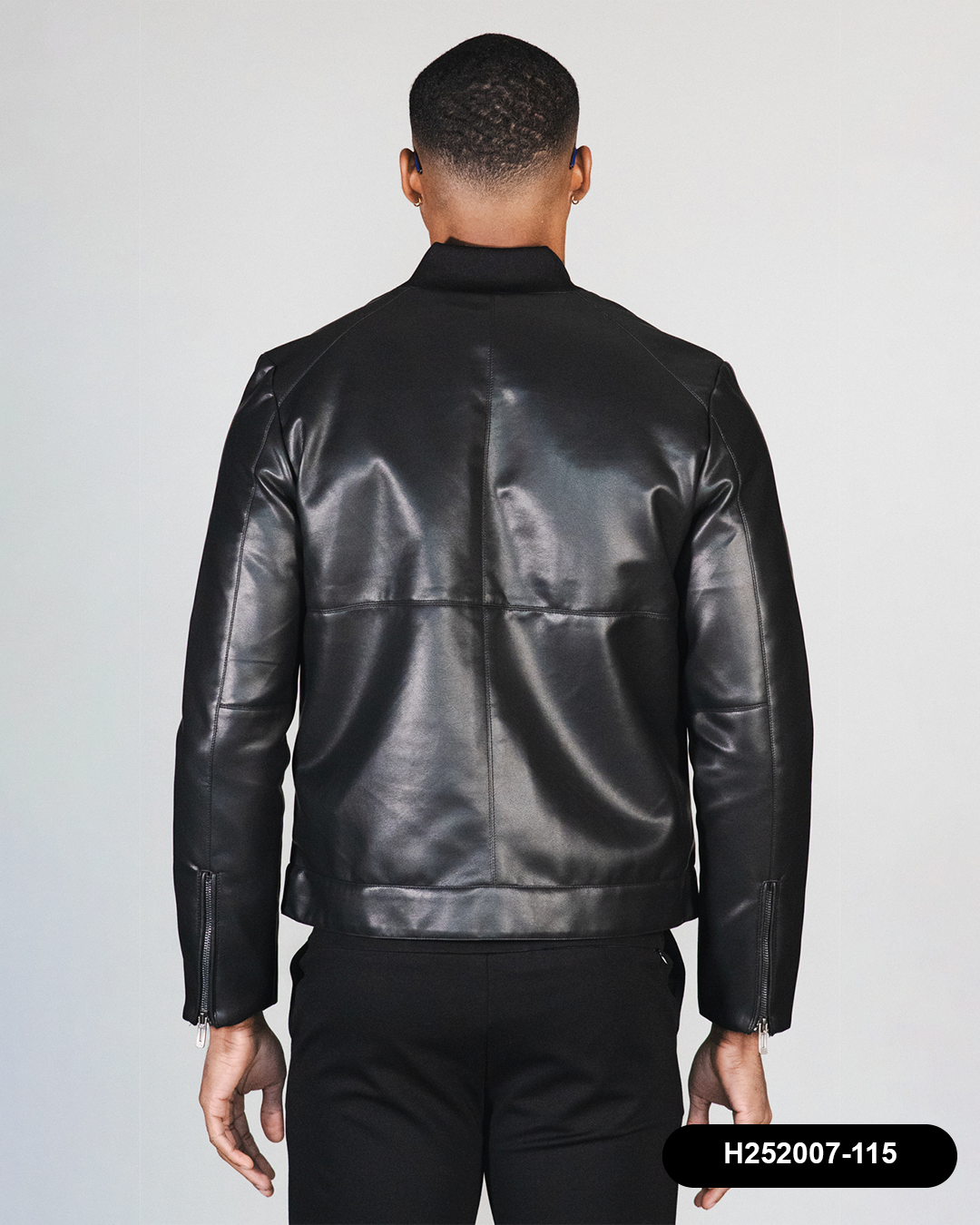 JACKET DE CUERO HOMBRE HUMMER H252007-115 NEGRO