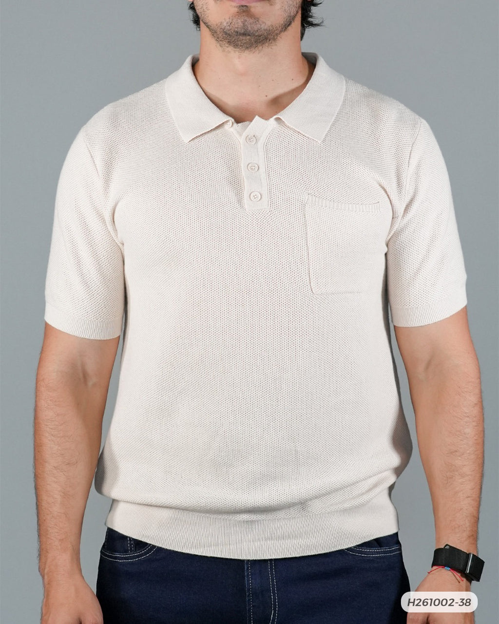 HS GT PLAYERA POLO TEXTURIZADA HUMMER H261002-38 BEIGE