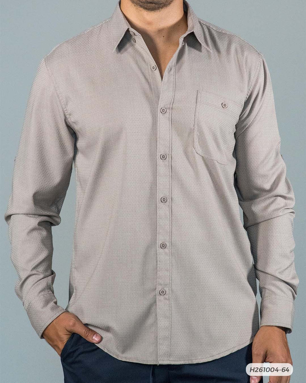 HS GT CAMISA ML HUMMER H261004-64 S BEIGE
