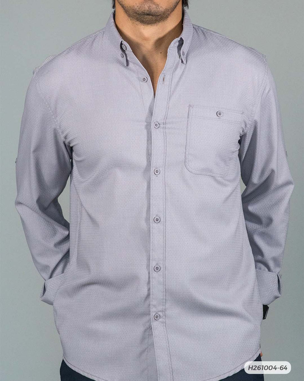 HS GT CAMISA ML HUMMER H261004-64 GRIS