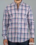 GT CAMISA ML H261004-80 HUMMER AZUL CUADROS ROJO/BLANCO