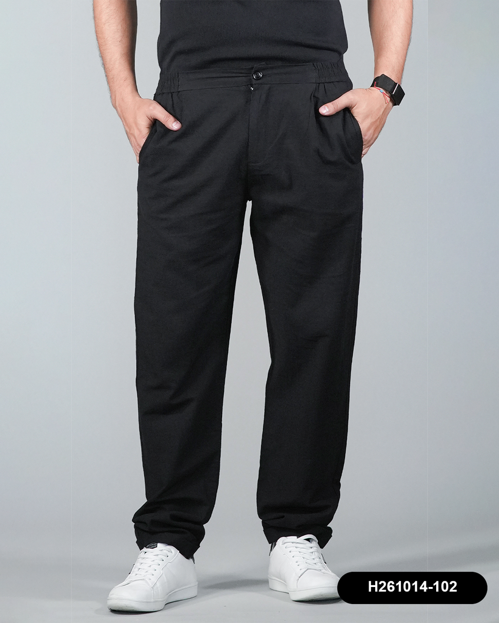 HS GT PANTALON LINO HUMMER H261014-102 NEGRO