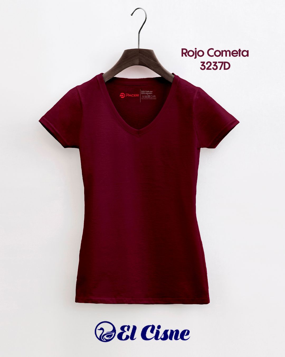 BLUSA CUELLO V PC / ROJO COMETA