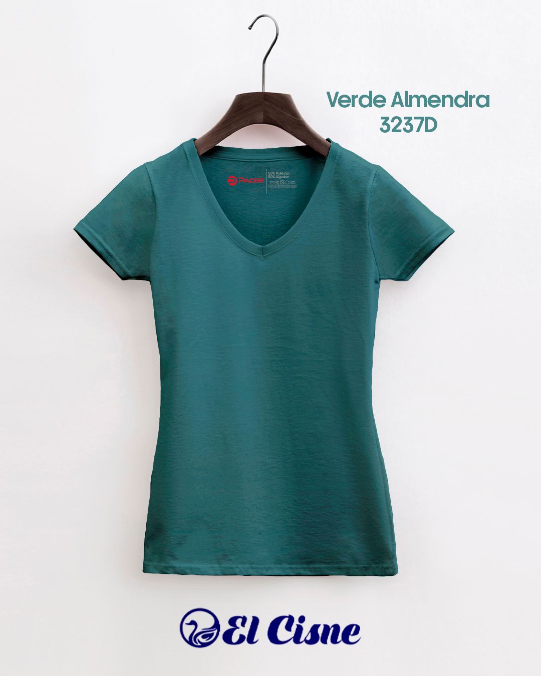 BLUSA CUELLO V PC/VERDE ALMENDRA