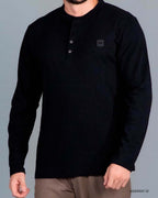 PLAYERA ML HENLEY HUMMER H261001-12 NEGRO
