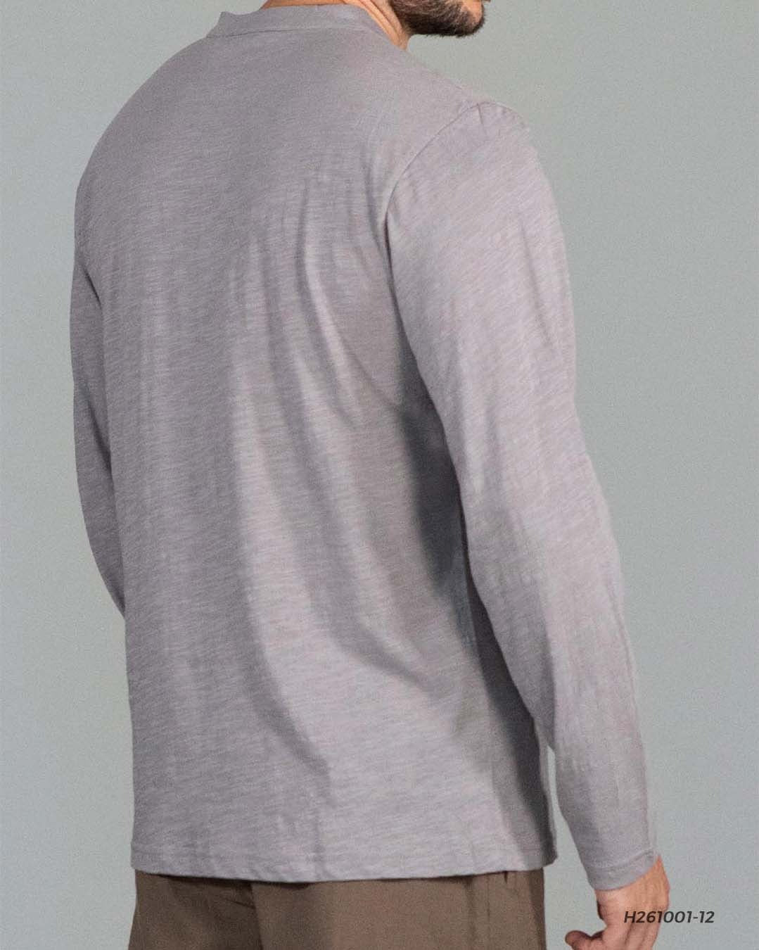 PLAYERA ML HENLEY HUMMER H261001-12 GRIS