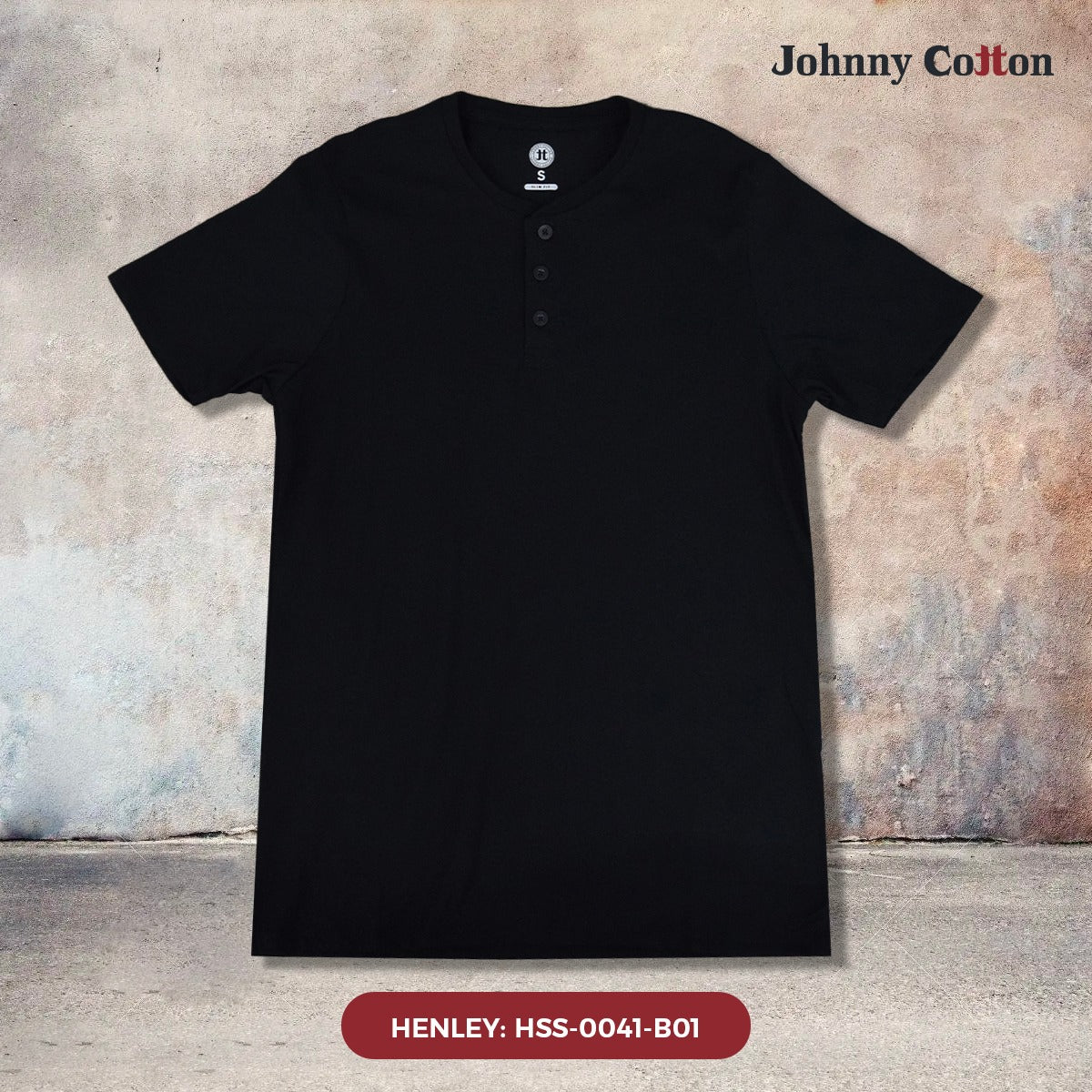 Playera Henley Johnny Negro