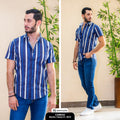 Camisa MARINO LINEAS CELESTE/BLANCAS