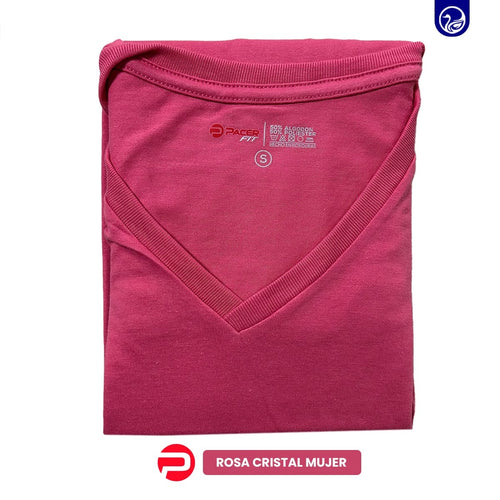 BLUSA CUELLO V PC / ROSA CRISTAL