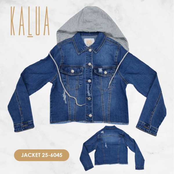 JACKET LONA CON GORRO DAMA 25-6045 KALUA 