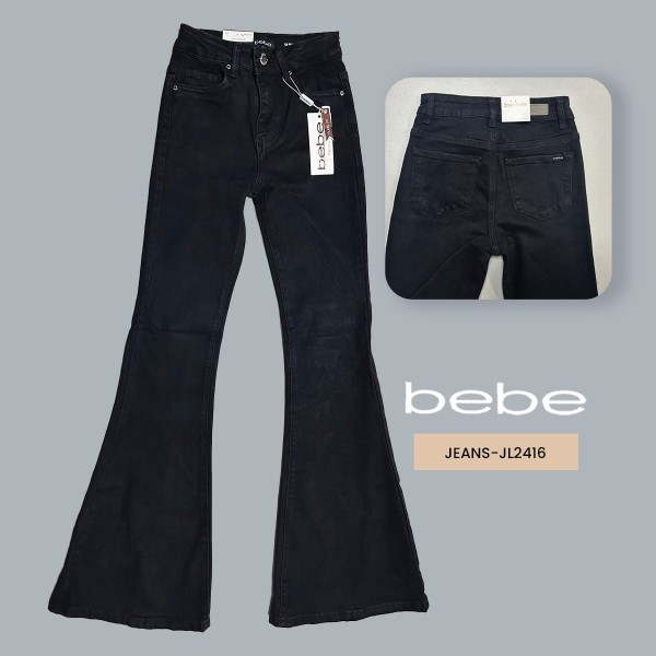 JEANS DAMA BEBE FLARE FIT CAMPANA JL2416 NEGRO