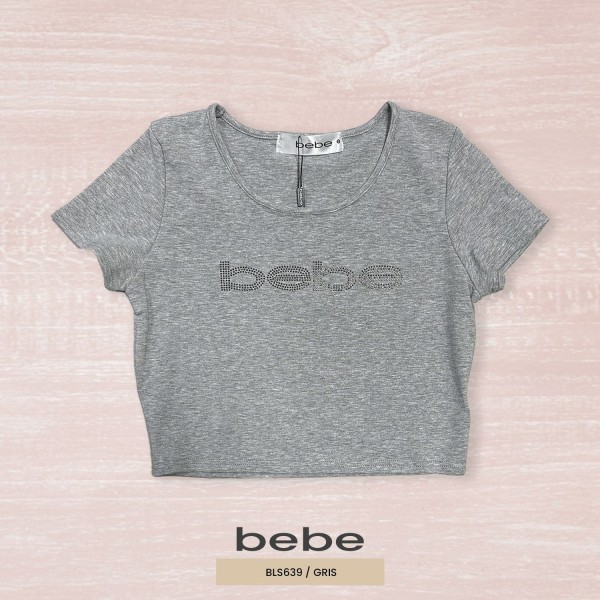 BLUSA MODA CROP TOP BEBE BLS639 / GRIS 