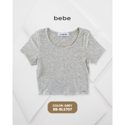 BLUSA MODA CROP TOP BB-BLS707 BEBE / GRIS