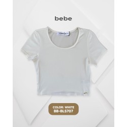 BLUSA MODA CROP TOP BB-BLS707 BEBE / BLANCO