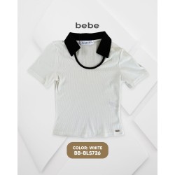 BLUSA MODA CROP TOP BB-BLS726 BEBE / BLANCO