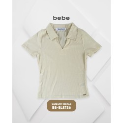 BLUSA MODA CROP TOP BB-BLS736 BEBE / BEIGE