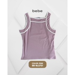 CAMISETA MODA CROP TOP BB-BLS751 BEBE XL ROSADO