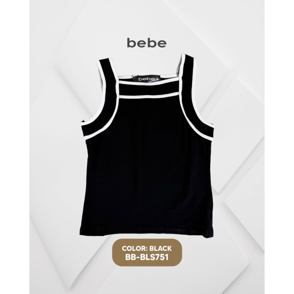 CAMISETA MODA CROP TOP BB-BLS751 BEBE / NEGRO