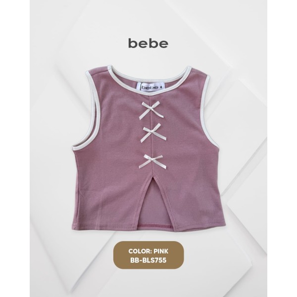 CAMISETA MODA CROP TOP BB-BLS755 BEBE / ROSADO