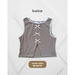 CAMISETA MODA CROP TOP BB-BLS755 BEBE / KAKI