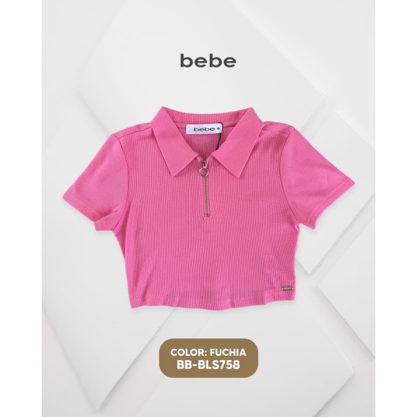 BLUSA MODA CROP TOP BB-BLS758 BEBE / ROSADO