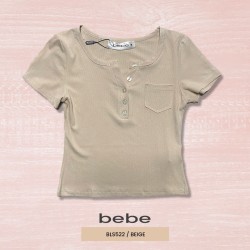 BLUSA MODA CROP TOP BEBE BLS522 / BEIGE