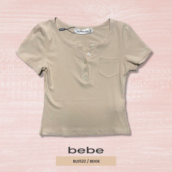 BLUSA MODA CROP TOP BEBE BLS522 / BEIGE