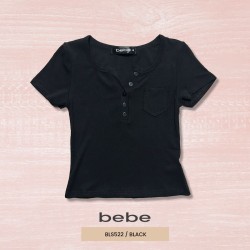 BLUSA MODA CROP TOP BEBE BLS522 / NEGRO