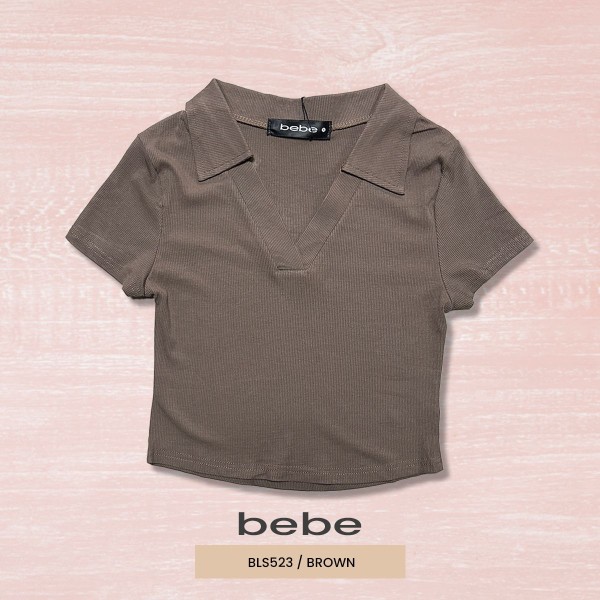 BLUSA MODA CROP TOP BEBE BLS523 / CAFE