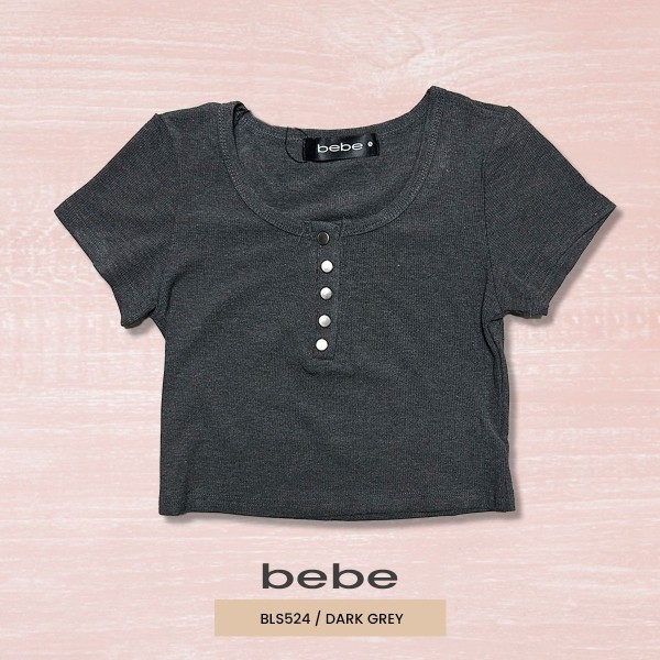 BLUSA MODA CROP TOP BEBE BLS524 / GRIS HEATHER