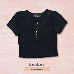 BLUSA MODA CROP TOP BEBE BLS524 / NEGRO
