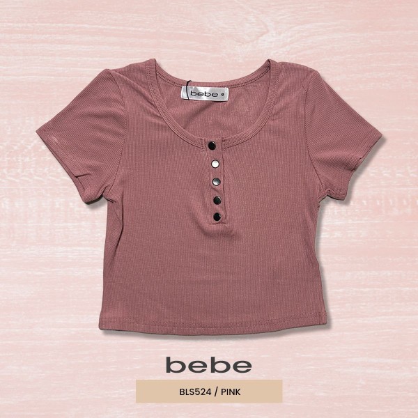 BLUSA MODA CROP TOP BEBE BLS524 / PALO ROSA