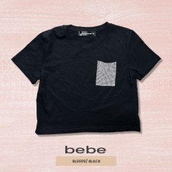 BLUSA MODA CROP TOP BEBE BLS609 / NEGRO