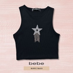 BLUSA MODA CROP TOP BEBE BLS612 / NEGRO