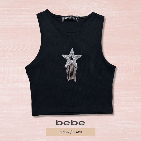 BLUSA MODA CROP TOP BEBE BLS612 / NEGRO