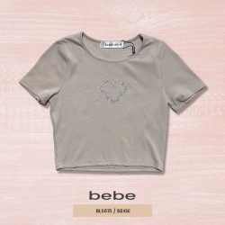 BLUSA MODA CROP TOP BEBE BLS615 / BEIGE