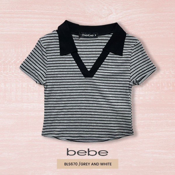 BLUSA MODA CROP TOP BEBE BLS670 / GRIS