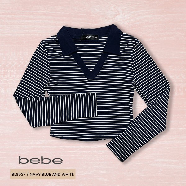 BLUSA MODA ML CROP TOP BEBE BLS527 NAVY/LINEAS